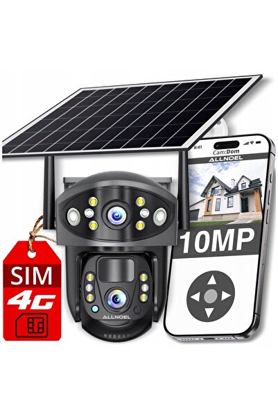 NO BRAND Cameră solară rotativă cu 2 lentile 10MPx, cartelă SIM LTE, fără fir