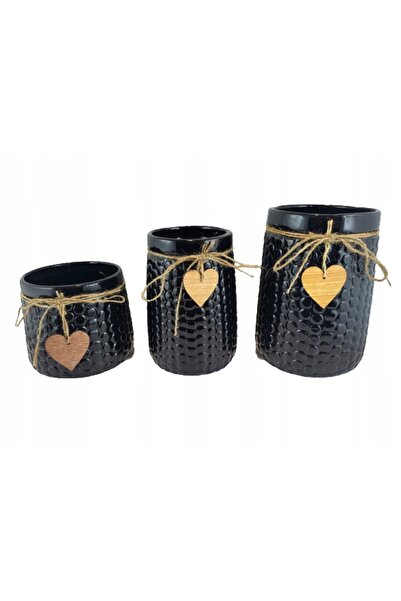 NO BRAND WAZON CERAMIC CU PUNCTE NEGRE 14,5 × 20 CM
