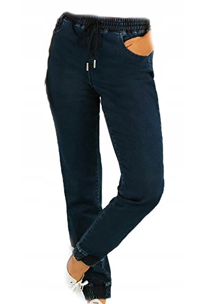 NO BRAND Pantaloni de damă din jersey denim, tip jogger, confortabili, moi și...