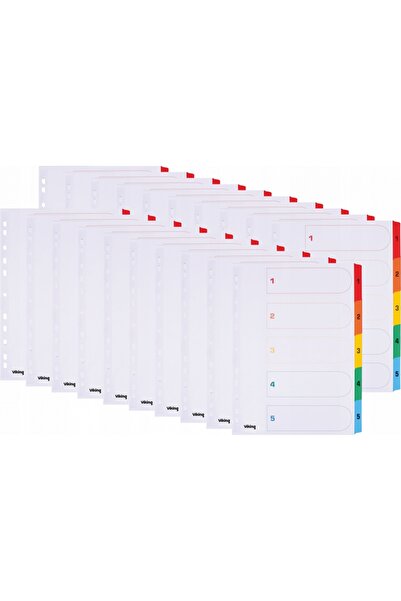 Viking Inserții din carton pentru dosare, numerotate, A4, pentru 1-5 carduri,...