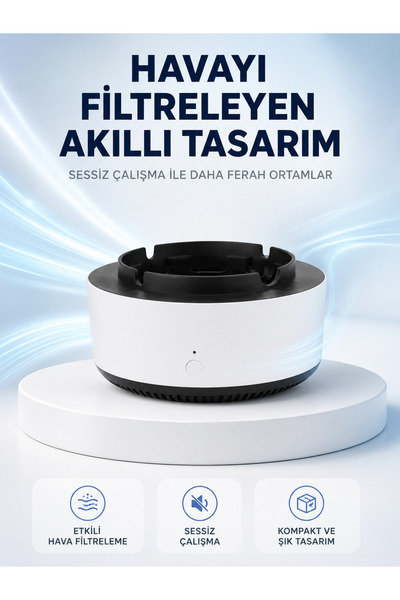 Lisinya Air Purifier Ashtray, with Smoke Filter, Quiet Operation, Stylish Des...