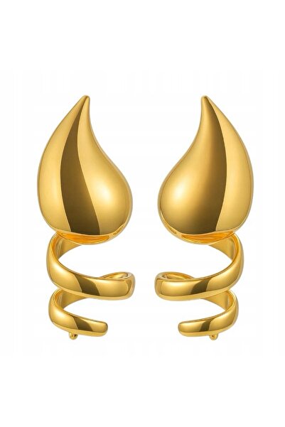 NO BRAND Cercei eleganți, picături aurii, Oțel chirurgical (1 pereche)