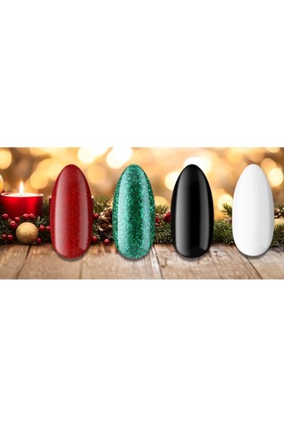 NO BRAND BOSKA NAILS Set de Crăciun 4x ojă semipermanentă BASE TOP dulceață G...