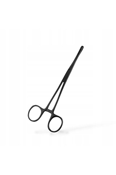 NO BRAND Clește de piercing negru cu vârf rotund, din oțel, 15cm, 1 buc.