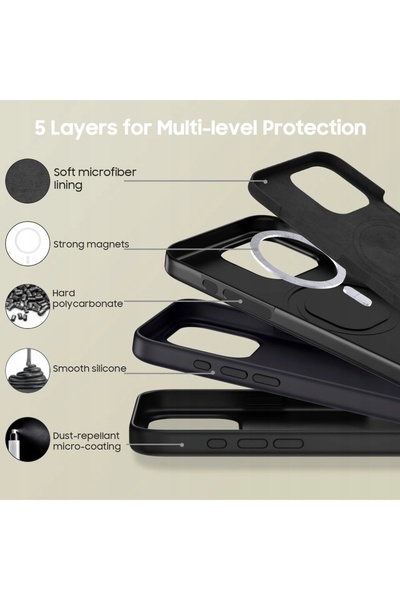 Tech-Protect Husă pentru iPhone 16 Pro din silicon MagSafe negru mat
