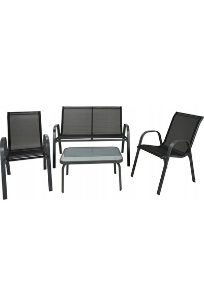 Koopman Set de mobilier de grădină 4 piese AMBIANCE Canapea, Fotolii, Masă di...