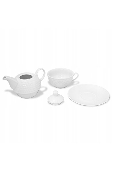 NO BRAND Set ceainic de porțelan de 450ml cu farfurioară, cadou elegant