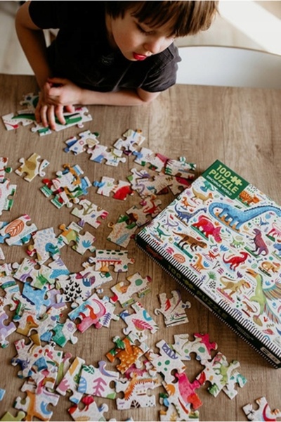 NO BRAND Mudpuppy: puzzle dinozauri puternici 100 piese 5+