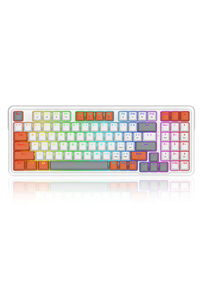 REDRAGON Tastatură mecanică k664wog-rgb Gloria USB Alb/Portocaliu