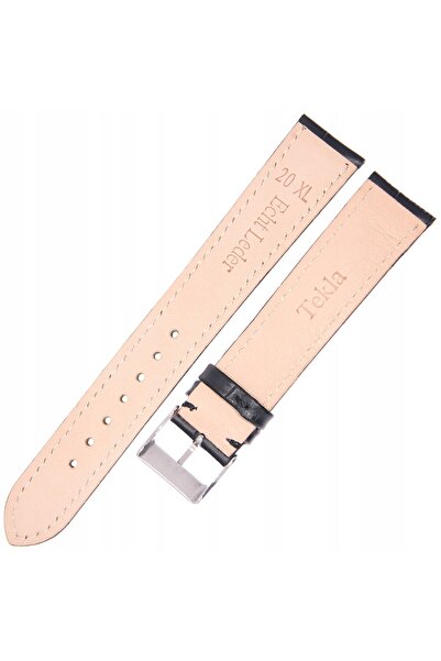 NO BRAND TEKLA K10 XL - 20mm - Crocodil - NEGRU - Curea de ceas din piele