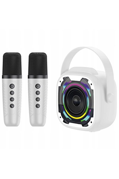 NO BRAND Boxă Bluetooth Aparat de Karaoke 2 Microfoane Portabilă Fără Fir RGB