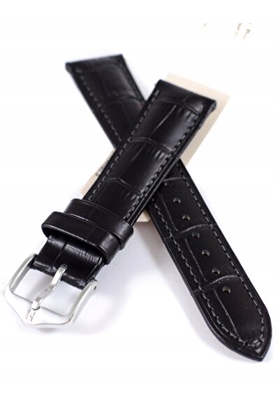 NO BRAND HIRSCH Duke M - NEGRU - 18mm - Curea de ceas din piele