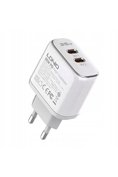 NO BRAND Încărcător rapid pentru iPhone cu 2 porturi USB-C, 35 W, certificat ...