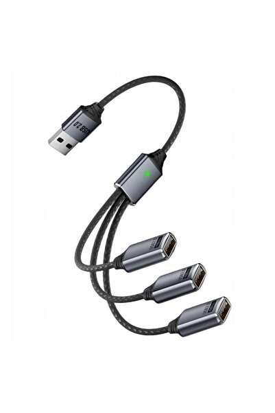 NO BRAND HUB USB 2.0 1x USB-A M - 3x USB tip A F + ADAPTOR USB A-C METALIC