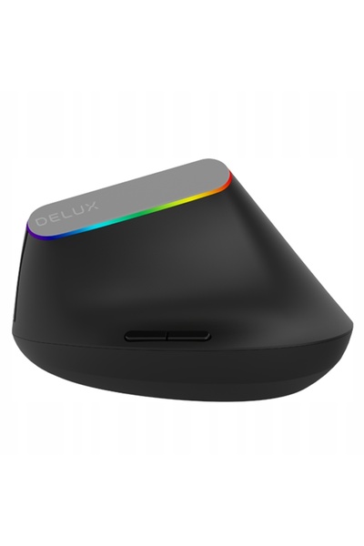 Delux Gamign Mouse Wireless Vertical PENTRU LAPTOP Negru LED RGB