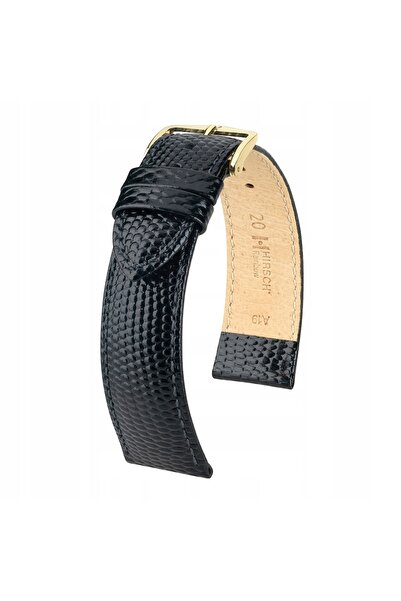 NO BRAND HIRSCH Rainbow M - NEGRU - 12mm - Curea de ceas din piele