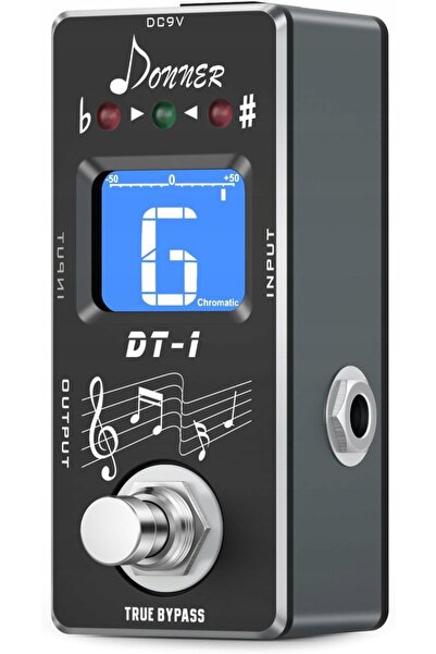 NO BRAND Tuner cromatic cu pedală pentru chitară și bas, True Bypass