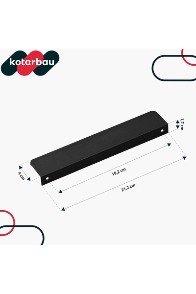 NO BRAND Set mânere de mobilier Edge, negru mat modern, 192/212mm, 10 bucăți
