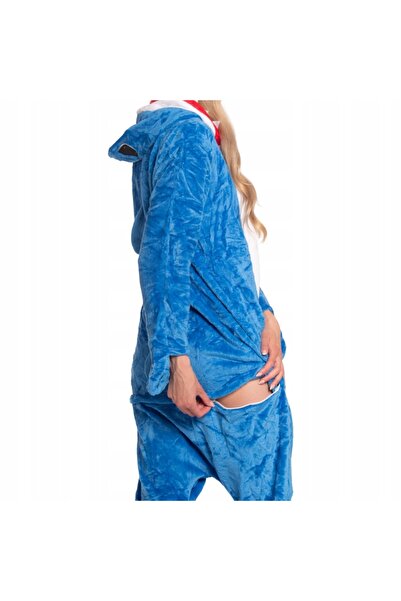 NO BRAND Pijama de damă Kigurumi, costum întreg Rechin Albastru 175-185 XL