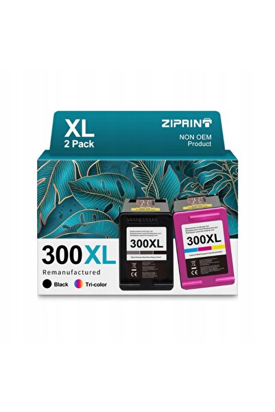 NO BRAND Kit de înlocuire cerneală neagră și color ZIPRINT 300XL pentru HP DE...
