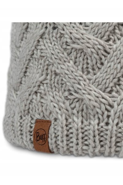Buff Căciulă cu pompon Caryn, tricotată și cu bandă din fleece - cru