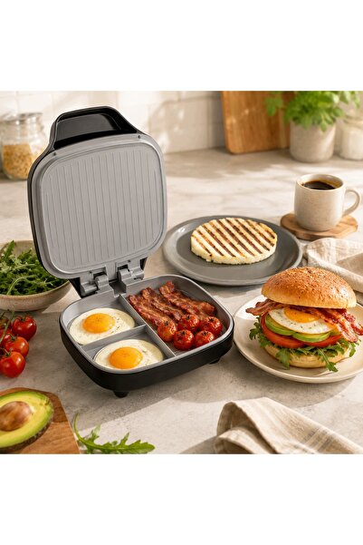 WEBBER CAREGIVER GRILL-TOASTER MULTIFUNCȚIONAL 1200W DUAL COOK 180 CERAMIC INOX