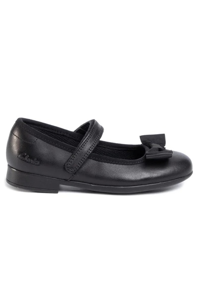 CLARKS Pantofi plați de damă - Scala Tap cu velcro - mărimea 16 - piele neagră
