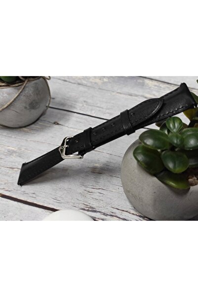 NO BRAND Curea elegantă de ceas din piele neagră 20 mm HIRSCH SIENA L