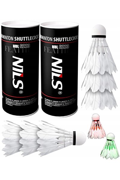 NO BRAND Set de 6 mingi de badminton cu pene, cu LED-uri luminoase, pentru an...