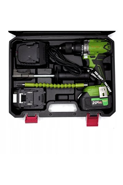NO BRAND PROCRAFT Mașină de găurit și înșurubat cu baterie 20 V, 2x4,0 Ah, 50...