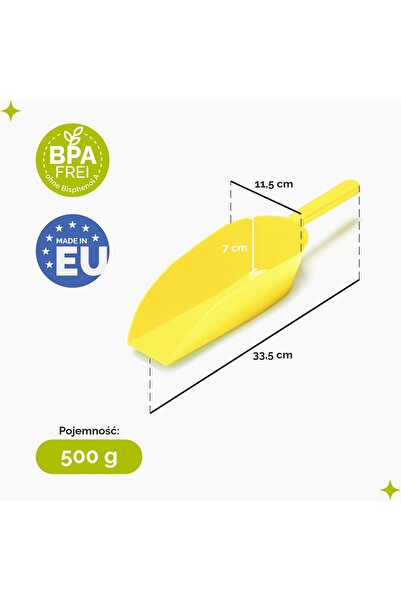 NO BRAND Lopată de alimentare 500 g, cu ergonomică, galbenă, Garronda