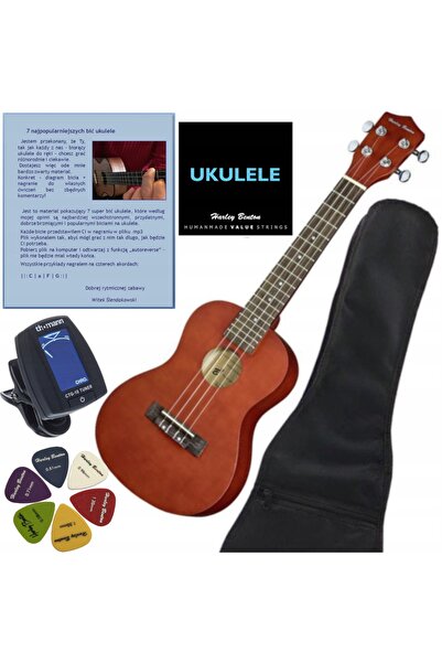 NO BRAND Ukulele de concert din lemn Harley Benton UK-11C, maro, cu husă