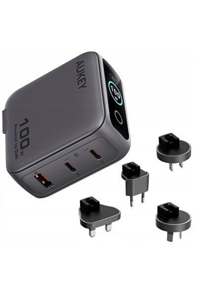 NO BRAND Adaptor de călătorie 100W cu 2x USB-C și 1x USB-A, pentru UE, Marea ...