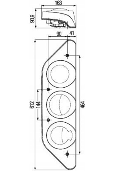 Hella LAMPĂ SPATE CAMPER CARALUNA MODULARĂ CROM DREAPTA