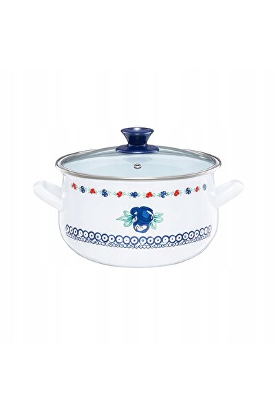 NO BRAND OALĂ EMAILATĂ CU CAPAC KALINA 18 CM 2.9 L PENTRU INDUCȚIE EMAIL OLKUSZ