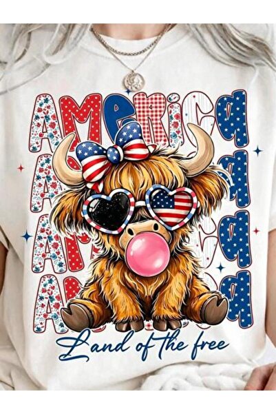 26LIK Highland Cattle, Bow, July 4th Flag Cow, American Cowgirl, Independence...