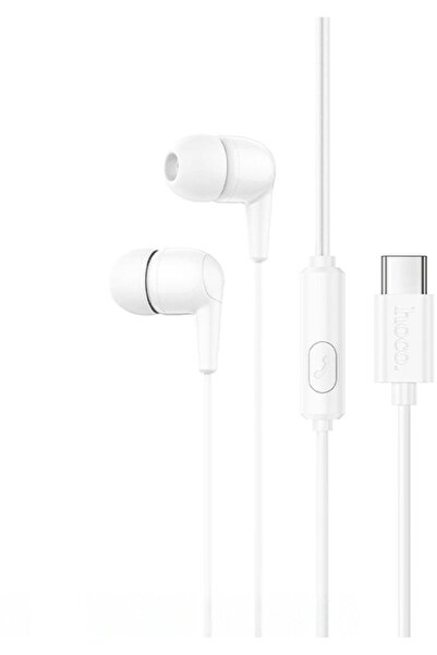 Hoco Căști cu fir USB-C și microfon, M97, albe