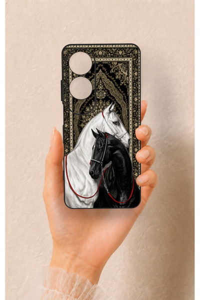 Vip Case حافظة سيليكون متوافقة مع هاتف أوبو A60 من نمط Asil Lover Horses