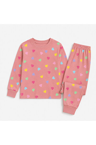 zahider Female Child 100% Cotton Colorful Hearts Long-Sleeve Sleepwear Lounge...