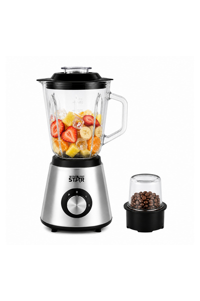 WINNINGSTAR ST-5924 2-in-1 Blender & Grinder, 1.5L Glass Blender with Grindin...