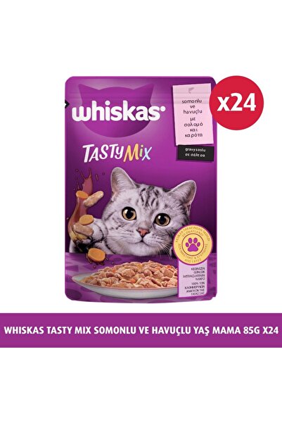 Whiskas Tasty MiX Somon&havuç 85 gr 24X