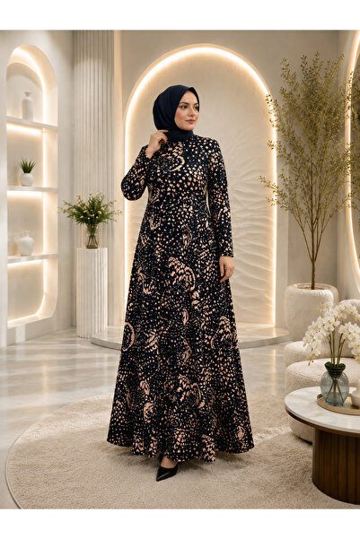 ModaMinar Women's New Season Butterfly Patterned A-Line Combed Cotton Dress w...