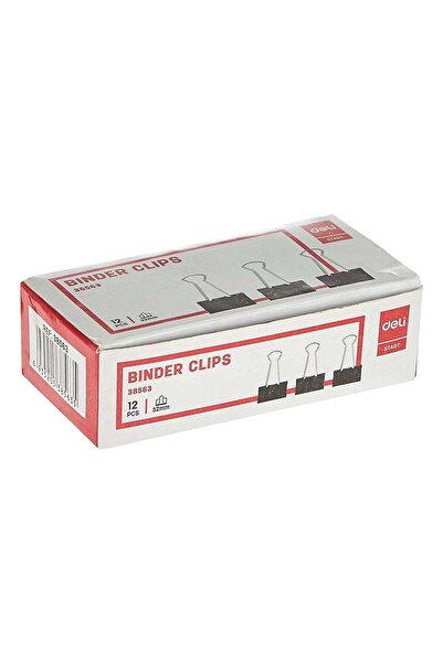Deli Black Binder Clip 32 mm Box of 12 PCS , for Paperwork , Organizing Docum...