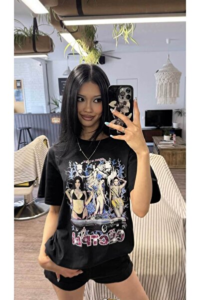 StartMore Gothic Kayık Yaka And Bisiklet yaka Street Wear Styler Woman T-Shir...