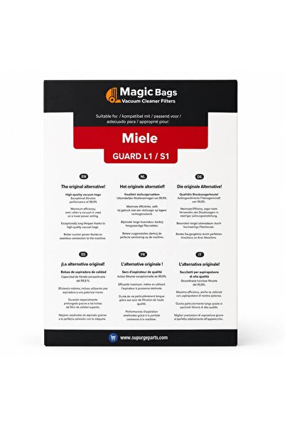 Ürkmez Ticaret Συμβατό με Miele TU Guard L1 - Guard S1 - CO Guard M1 Σακούλα ...