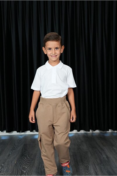 AYD Combed Cotton School Pants with Elastic Waist 11-16 Years Beige