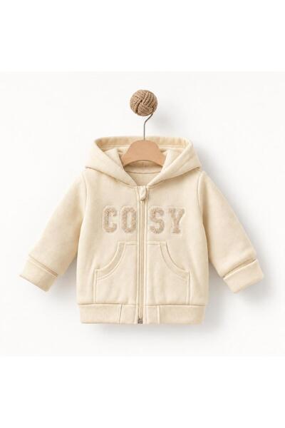 BabyCosy Organic Wear Baby Hooded Jacket 47% Cotton 47% Modal 6% Elastane Org...