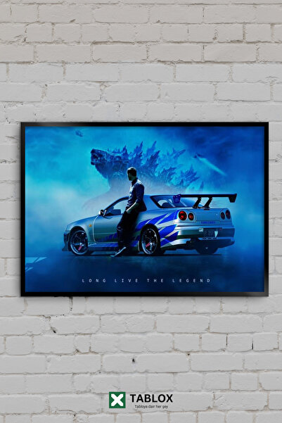 TABLOX Paul Walker Skyline GTR Fast & Furious Tablou decorativ înrămat din MDF