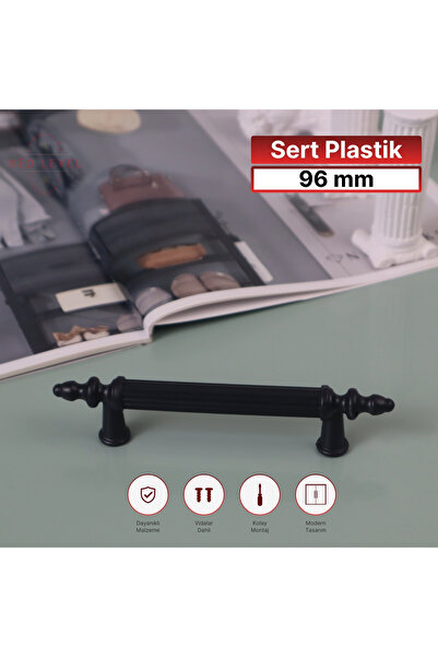 Red Level Rustik Sert Plastik Siyah 96 mm Kulp Modelleri Mutfak Dolap Çekmece...