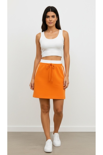 LYVEAN Double Belted Mini Bell-Sleeved Skirt
